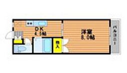 リバーサイドひらい 1DKの間取図画像