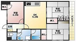 ハイデンスホンダ 3DKの間取図画像