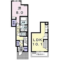アリアキャメル2 1LDKの間取図画像