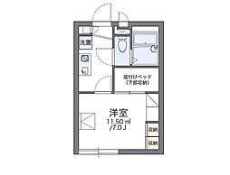レオパレス芳田 1Kの間取図画像
