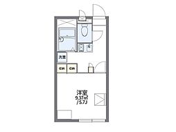 レオパレスあんず 1Kの間取図画像