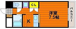 ピアジェ90 1Kの間取図画像