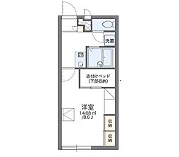 レオパレス神ヶ辻中 1Kの間取図画像