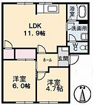 岡山県岡山市中区平井7丁目（賃貸アパート2LDK・2階・50.75㎡） その2