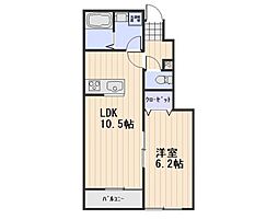 エクセレンス西花尻 1LDKの間取図画像