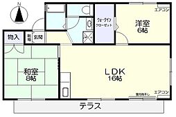 ニューハピニスC 2LDKの間取図画像