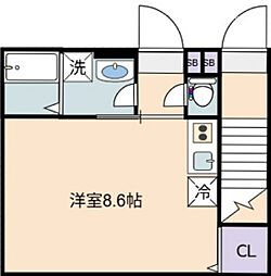 仮称)津島東2丁目新築アパート ワンルームの間取図画像