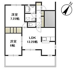 エトワール大福 2LDKの間取図画像