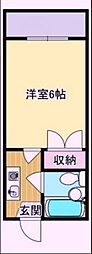 アルフィーネ十日市C棟 1Kの間取図画像