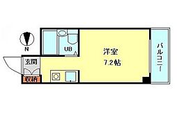 チュリス幸町マンション 1Kの間取図画像