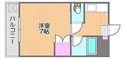 ラ・パルテール福富弐番館 1Kの間取図画像