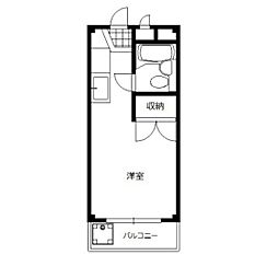 コンチネンタル学南町 1Kの間取図画像