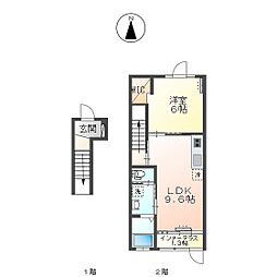 アルド 1LDKの間取図画像