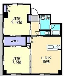 HARLAN一ノ宮 2LDKの間取図画像