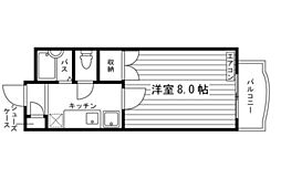 プレジィール大和町 1Kの間取図画像
