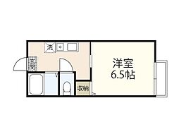 ピュア・ジュエル 1Kの間取図画像