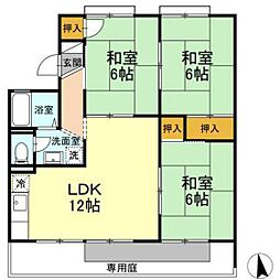 サンパレス小山A 3LDKの間取図画像