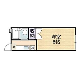 シャルレ 1Kの間取図画像