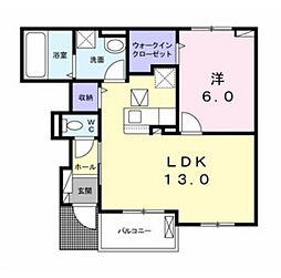 グレイトフル2 1LDKの間取図画像