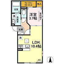 岡山県岡山市北区桑田町（賃貸アパート1LDK・1階・37.14㎡） その2