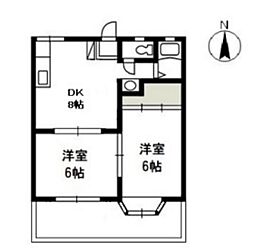 グランドール・A 2DKの間取図画像