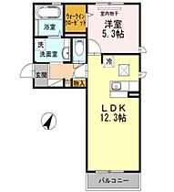 岡山県岡山市北区今8丁目（賃貸アパート1LDK・1階・44.17㎡） その2