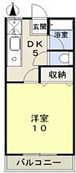 リズミラルーU 1DKの間取図画像