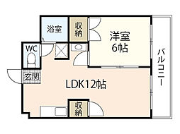 グランディール門田屋敷 1LDKの間取図画像
