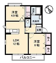 岡山県倉敷市茶屋町（賃貸アパート2LDK・1階・54.07㎡） その2