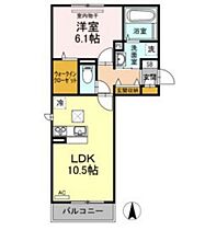 岡山県岡山市北区北長瀬本町（賃貸アパート1LDK・1階・42.90㎡） その2