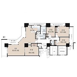 清水谷ハウス 4LDKの間取図画像