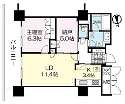 アップルタワーズ仙台ブローディアタワー 2LDKの間取図画像