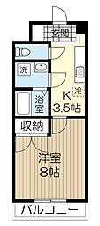 ファミーユ小松島 1Kの間取図画像