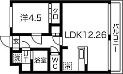セレクト小松島 1LDKの間取図画像