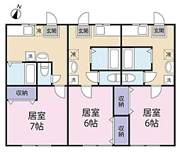 アンジュ仙台北 1Kの間取図画像