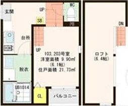 スエルテ 1Kの間取図画像