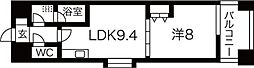アレクシード晩翠通 1LDKの間取図画像