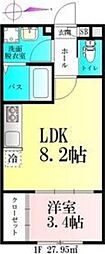 春ひなたのルミーナ 1LDKの間取図画像