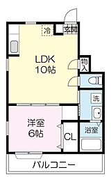 カーサフォレスタEast 1LDKの間取図画像