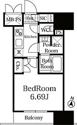 リージア上杉一丁目 1Kの間取図画像