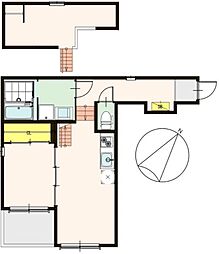 sucre fresco 1階1LDKの間取り