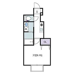 CCR-2018 1Kの間取図画像