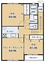 SKY・WINDB 2LDKの間取図画像