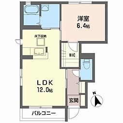 ハーモニーテラス 1LDKの間取図画像