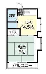 コーポ鶴ケ谷 1DKの間取図画像