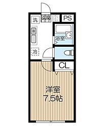 サンライズ旭ケ丘 1Kの間取図画像