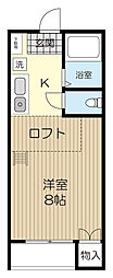 パークプレイス ワンルームの間取図画像