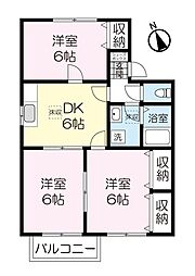 エスポワールC 3DKの間取図画像