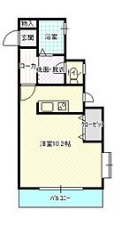 ヴィラ青葉 ワンルームの間取図画像
