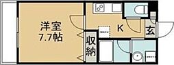 ヴィラボヌール 1Kの間取図画像